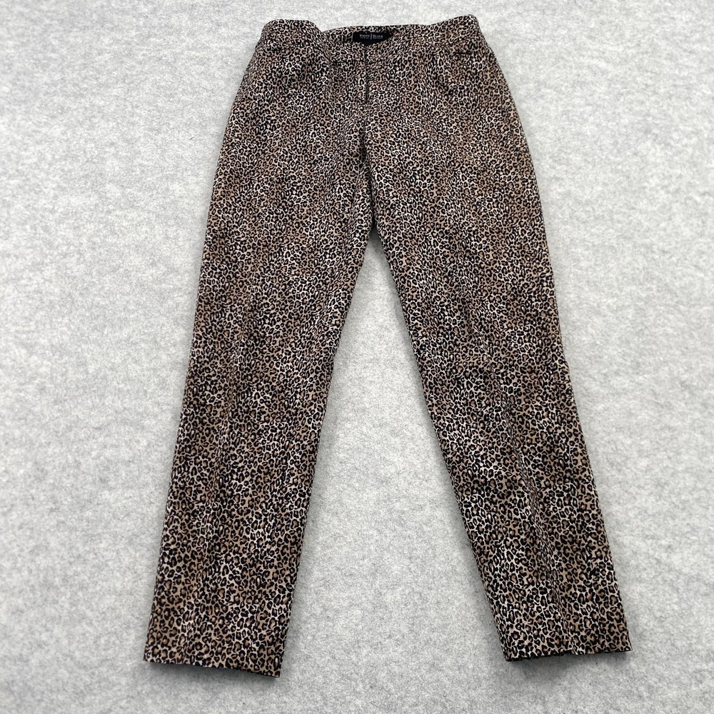 White House Black Market Pants Womens 2L Tall (29x28) Brown Leopard Slim Ankle